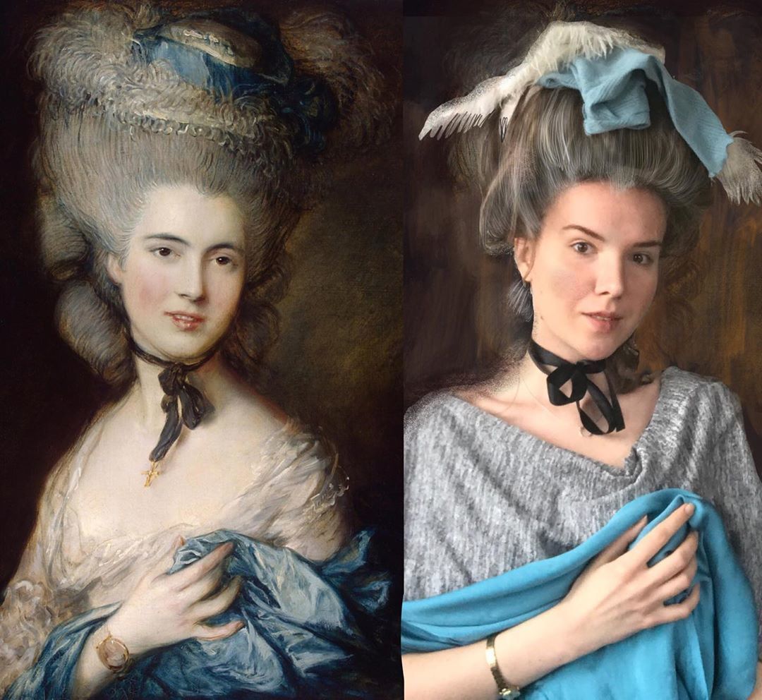 Томас Гейнсборо дама в голубом картина